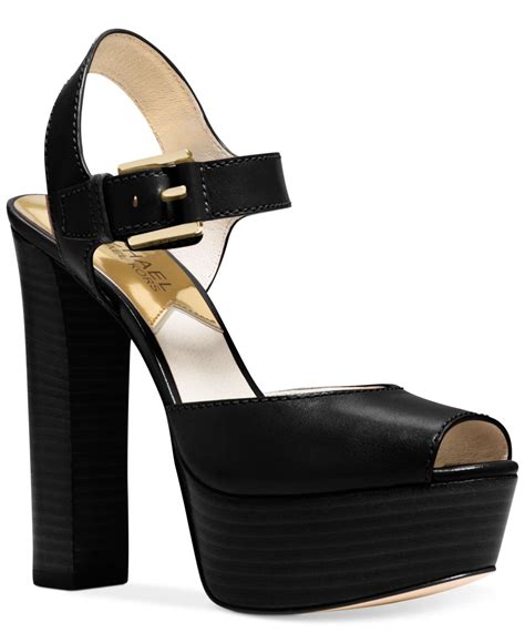 michael kors sandals black strap platform